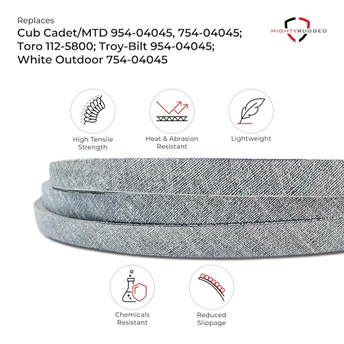 Image of 954-05001 Deck Belt Replacement, Length 43.5 inch, Heavy-Duty, Aramid Cord Replacement for Cub Cadet CC30 CR30 Series, Columbia CR30 Craftsman R110 R1000, Troy Bilt TB30 Series with 30 inch Deck Riding Mowers