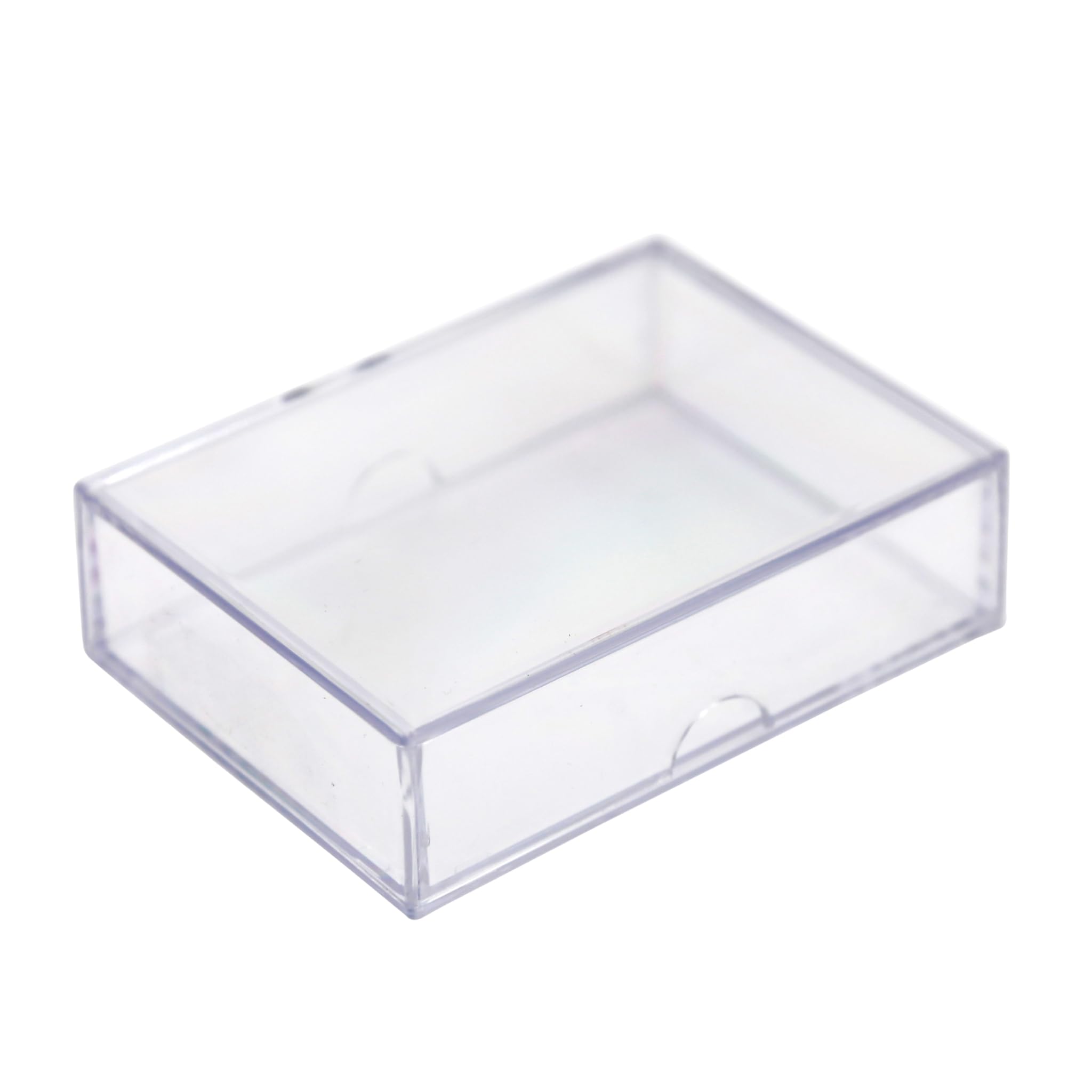 Gary Plastic Packaging Clear Hard Plastic Box with Lid, Stackable Playing Card Storage Box and Display Case, 3 1/2
