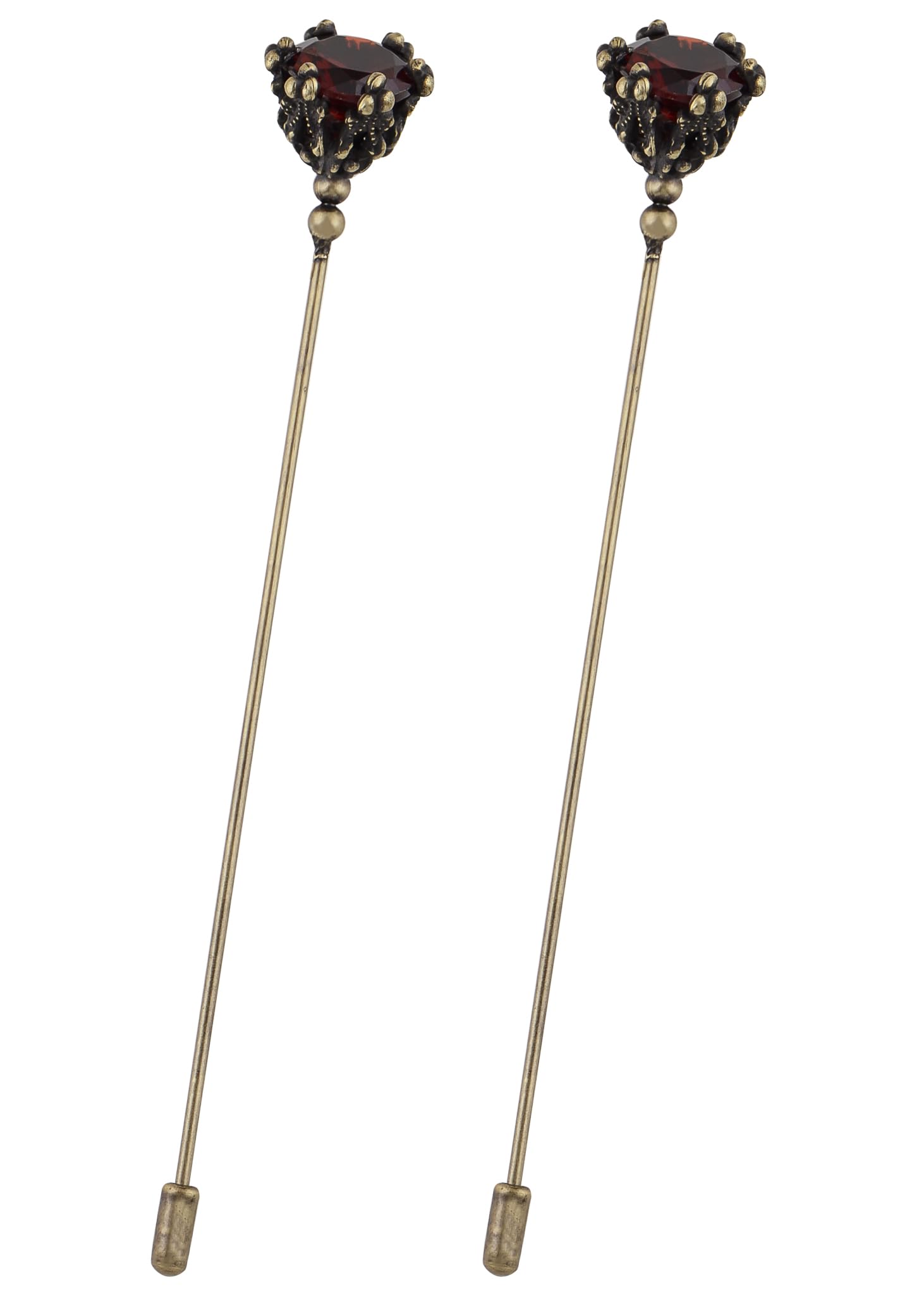 Alilang Vintage Hat Pin 5 inch Long Handle Golden Tone Lapel Pins Tie Scarf Brooch Jewelry Accessories Pack of 2/3/5