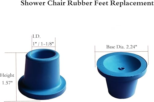 Miniatura 2 de Silla de ducha con patas de goma de repuesto, puntas de silla de ducha resistentes, puntas de caña de goma para silla de ducha, banco de ducha,