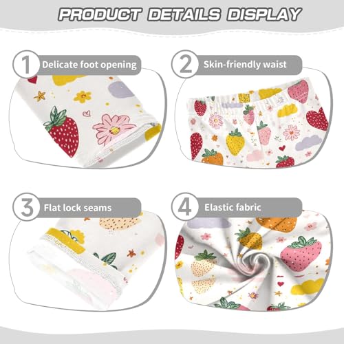 Boccsty Cute Colorful Strawberry Heart Girls Leggings Kids Yoga Pants Dance Active Tights 4T3