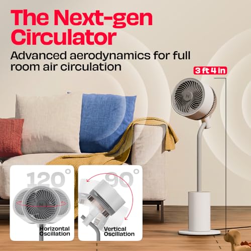 Image of NUUK HALO v2 LINKD Smart 3D Air Circulator Fan | BLDC Motor | 12 Speed Modes | Horizontal + Vertical Oscillation | Mood Lamp | Remote + App Control | Ultra-silent High Speed Standing Fan for Home