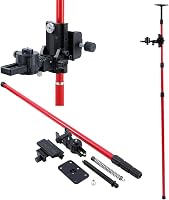TOPWAY Teleszkópos Lézerszintező Rúd 115-350 cm - Állítható Magasságú Padlótól Mennyezetig Tartó Állvány Konzollal és Hordtáskával 1