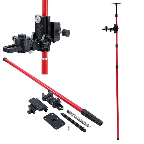 TOPWAY Tige Télescopique de Niveau Laser 115-300 cm Réglable Hauteur