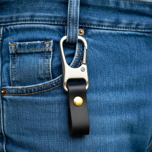 Image of THE MEN THING - Stylish Multicolor Stainless Steel Keychain for Men & Boys (ROGUE CLIP BLACK)