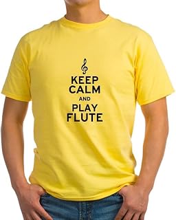 bnq Keep Calm and Play Flute Light T Cotton T-Shirt
