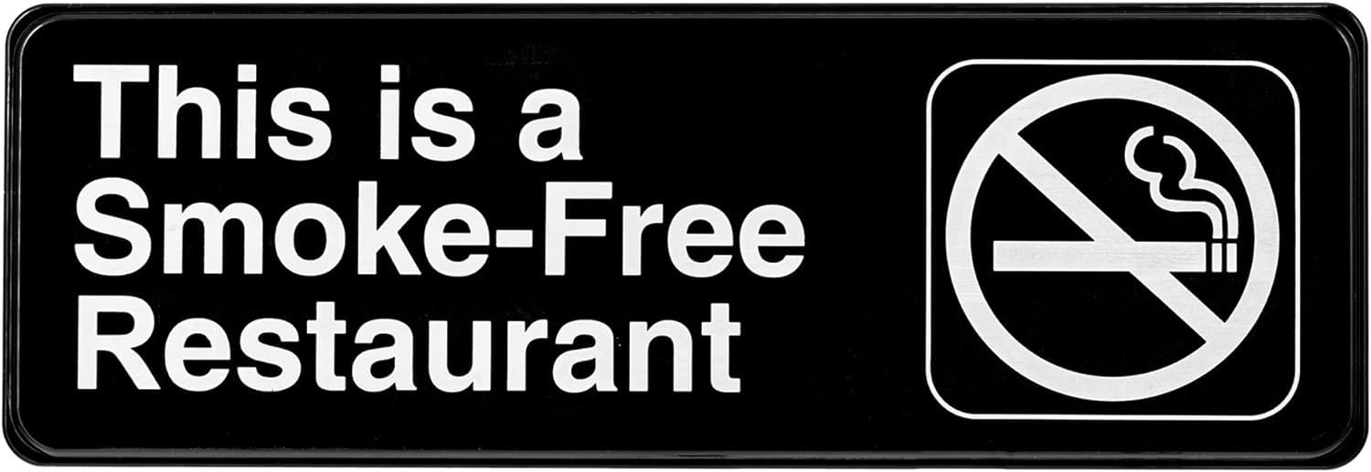 Acrylic With Sticker No Smoking Sign - Outdoor Placard Adhesive Back & Visible Lettering for Smoke Free Areas, Restaurants & Gas Stations