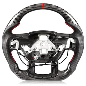 Heated Steering Wheel for F150 Raptor 2017-2020 Carbon Fiber Steering Wheel with Heated D-shaped Flat-bottom Preforated Leather Grip Hand-Stitched Compatible with Raptor with Paddle Shifters