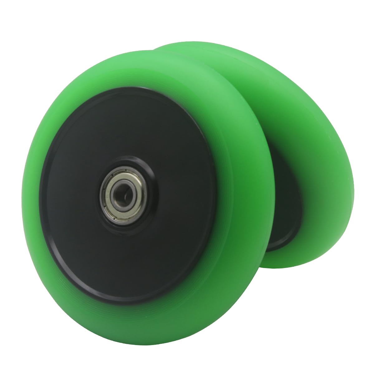 2Pcs 110mm Scooter Wheels - 110mm Pro Kick Scooter Wheels Replacement Pair-Plastic Core 110mm Scooter Wheels for Razor Fuzion Scooters (Green)