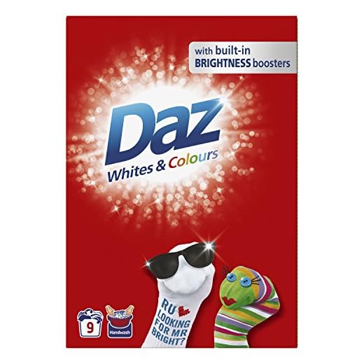 Daz Lessive en poudre avec boosters de luminosité intégrés 9 lavages 960 g Blanc et couleurs