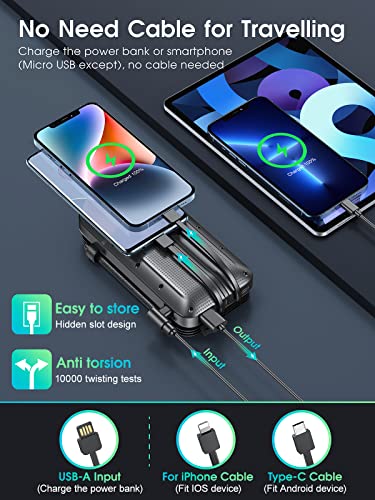 Solar Charger, Power-Bank, Portable Charger,43800Mah Qc3.0 Fast Charging Qi 10W Wireless Charger 4 Solar Panel Built-In 2 Kinds Output Cable And 680Lumen Bright Flashlights #TOP1