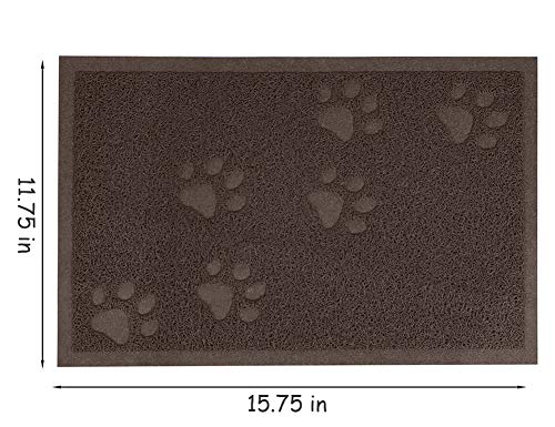 Darkyazi Cat Litter Box Mat for Floor Litter Trapping Mat Non-Slip Backing, Scatter Control, Easy Clean, Water Resistant, Soft on Paws (15.75" x 11.75",Coffee) - Thumbnail 2