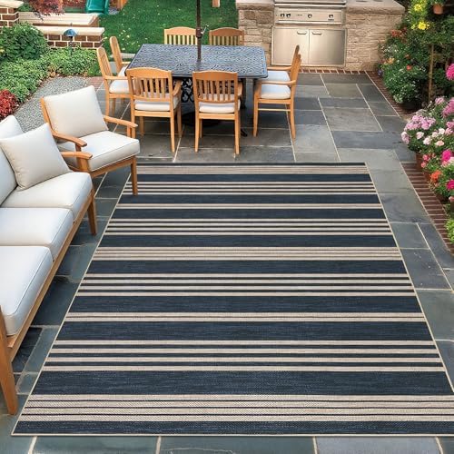 Garvee Modern Striped Easy Jute Area Rugs 9x12 Large Contemporary...