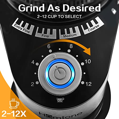 Homtone Electric Conical Burr Coffee Grinder, Adjustable Burr Mill With 14 Precise Grind Setting, Stainless Steel Coffee Grinder For Espresso, Drip Coffee, French Press And Turkish Coffee Makers #TOP2