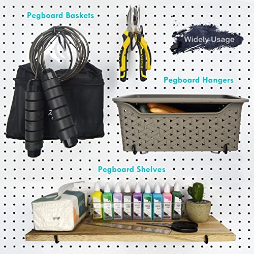 Light Dust LD-PEG-SH1 Pegboard Shelf Hooks, 8Pack 6 Inch Black Metal Utility Hook Set, 1/4 Inch Peg Board Organizer Accessories, Shelves And Baskets Brackets thumb #5