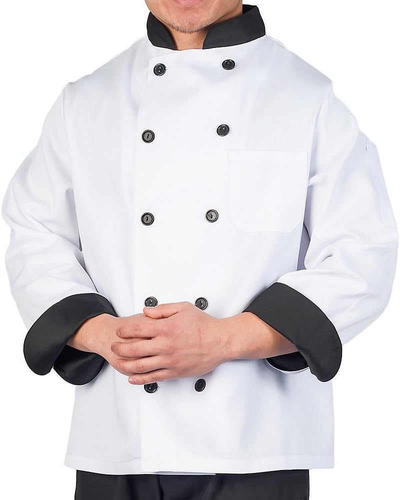 KNG Executive Chef Coat with Black Contrast