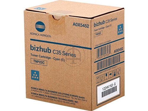 Toner Bizhub C35P Konica Minolta TNP-22C cyan pour imprimante laser