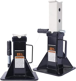 22-Ton Heavy-Duty Jack Stands, Adjustable Steel Support with Locking Pin, Professional Automotive Stand for Trucks, SUVs, and Vehicles, 44,000 lbs Capacity, 1 Pair (Black + Steel)