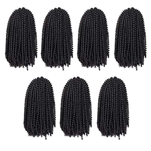 7 Packs Spring Twist Braiding Hair, 10 Inch 1B