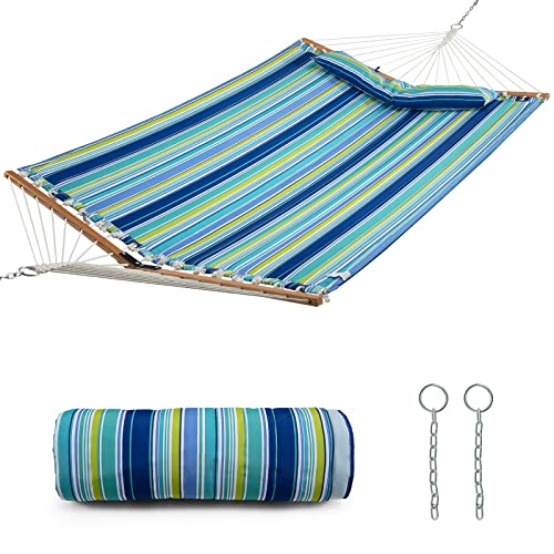 Tangkula 10.5FT Double Hammock, Heavy Duty Outdoor Hammock with Curved Spreader Bars, Detachable...
