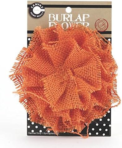 Canvas Corp CVS3028 Burlap Flower, 4-Inch, Orange