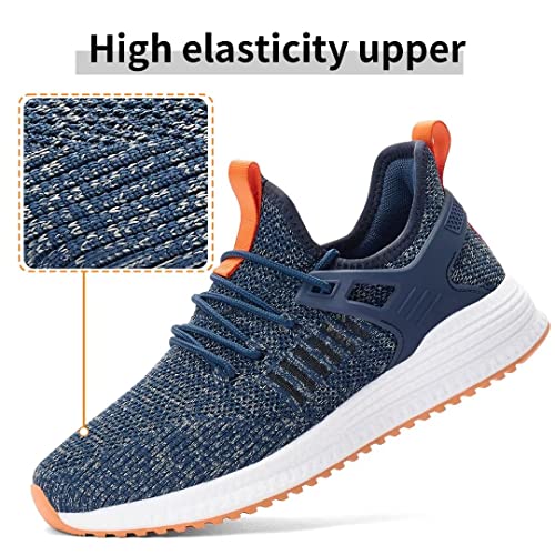 SDolphin Workout Shoes for Men - Light Running Walking Gym Athletic for Men Sneakers Fashion Comfy Standing Mix Blue Size 13.5 - Thumbnail 2