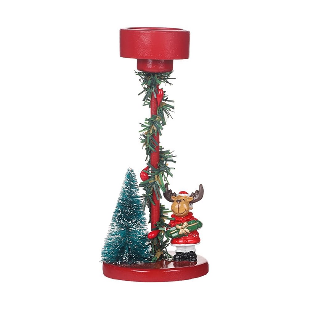 CTRLZS Christmas Candlestick Holder Centerpiece Tea Light Candle Stand for Living Room Bedroom Decoration A