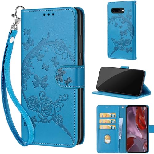 Étui portefeuille pour Google Pixel 9a KHUS24113006 en simili cuir noir