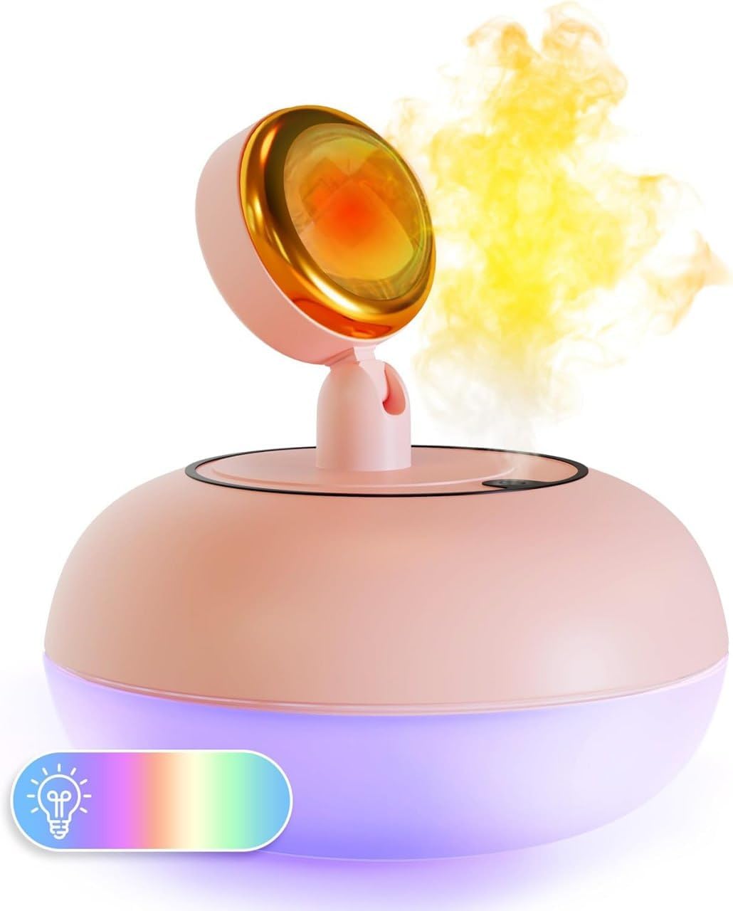 2 in 1 Lamp Humidifier Sunset Lamp Air Humidifier USB Charging Fogger Decoration Sunset Projector Lamp Humidifier with Colors Lights Waterless Auto Off for Home Office Room-picture-13