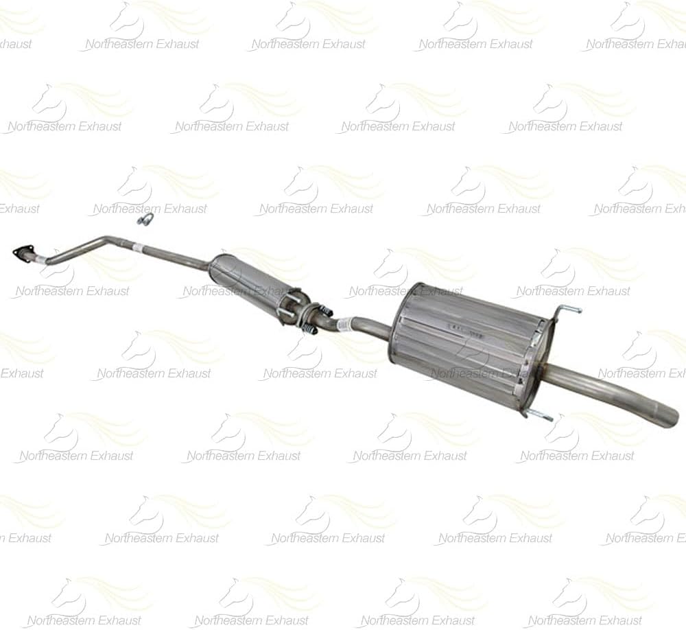 Exhaust Resonator Pipe Muffler Kit Compatible with Honda Civic 2001-2005 1.7L | Stainless Steel | Northeastern Exhaust | Includes Gaskets, Clamp, Hangers, and Bolt Kit | Direct-Fit Replacement