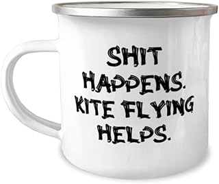 Useful Kite Flying 12oz Camper Mug, Happens. Kite Flying Helps, Love For Friends From Friends, Funny kite flying gifts, Kite flying gifts for, Unique kite flying gifts, Cool kite flying gifts,