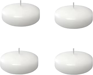 4 Pack White Floating Candles 3 Inch, 3” Floating Candles Unscented,Long Lasting Candles 10 Hours for Valentine's Day,Thanksgiving, Wedding,Christmas,New Year,Party & Pool Decoration