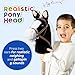 HollyHOME Stick Horse Plush Handcrafted Hobby Horse on a Stick with Wood Wheels Real Pony Neighing and Galloping Sounds for Kids Toddlers Black 36 Inches(AA Batteries Required)