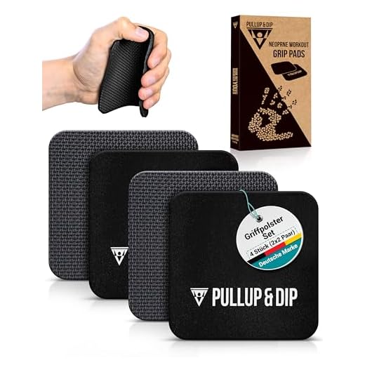 PULLUP & DIP Griffpads Griffpolster [4er Set] für Klimmzüge, Fitness, Bodybuilding & Krafttraining, 2 Paar Neopren Grip Pads, Trainings Pads als Alternative zu Trainingshandschuhen für maximalen Griff