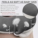 BUYUE Travel Neck Pillows for Airplanes, 360° Head Support Sleep for Long Flight, Skin-Friendly & Breathable, Kit with 3D Contoured Eye Mask, Earplugs and Storage Bag (Adult, Grey, 90+ lbs) - Image 2