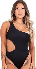 Maiô Body Feminino Buraco no Ombro Único Engana Mamãe Hot Pants