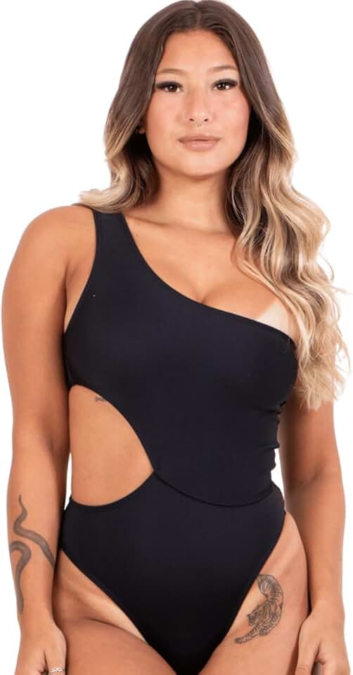 Maiô Body Feminino Buraco no Ombro Único Engana Mamãe Hot Pants