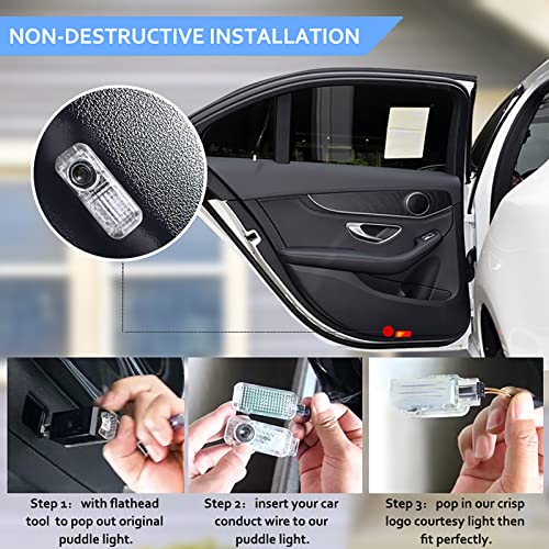 4Pcs Car Door Lights Logo Projector, Hd Car Welcome Light Compatible With A1/A3/A4/A5/A6/Q3/Q5/Q7/A7/A8/R8/Tt, Led Car Door Lights, Easy Installation, Plug-And-Play #TOP6