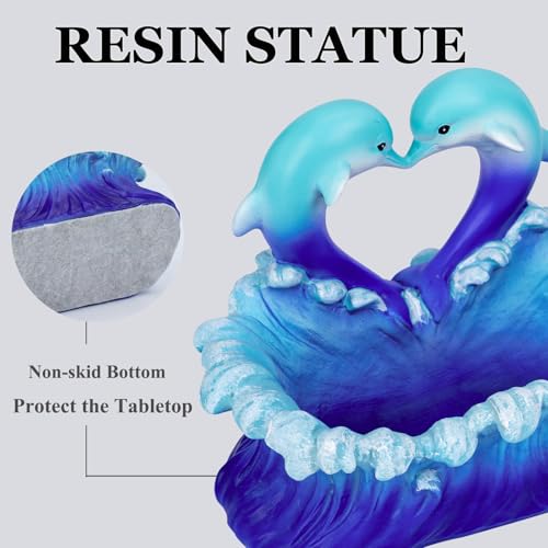 Estatua de delfín con diseño de corazón miniatura 6