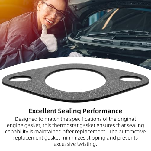 Image of (12-Pack) Calvana Thermostat Housing Gasket Replacement for 35062 Water Outlet Gasket, Automotive Replacement Gasket Sets for Most Vehicle Models