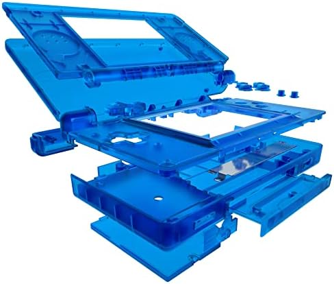 eXtremeRate Clear Blue Replacement Full Housing Shell for Nintendo DS Lite, Custom Handheld Console Case Cover with Buttons, Screen Lens for Nintendo DS Lite NDSL - Console NOT Included - 2