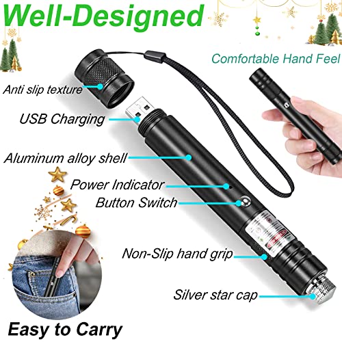 Green Laser Pointer High Power, High Power Laser Pointer Long Range Strong Green Laser Light Pointer Usb Rechargeable Lazer Pointer Pen For Presentations Teaching Astronomy Hunting High Laser Pointer #TOP5