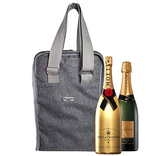 Bolsa Térmica Cinza para Garrafas de Café Água Vinho Espumante