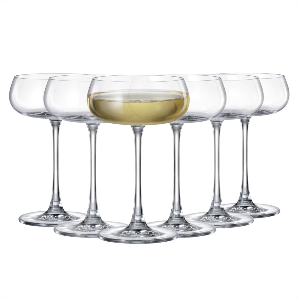 Crystal Bohemia Cocktailgläser - 6er Set, je 300 ml, spülmaschinenfest, kratzfest & langlebig - Luxuriöse Gläser aus Kristallglas - Ideal für Cocktails, Longdrinks & stilvolle Anlässe