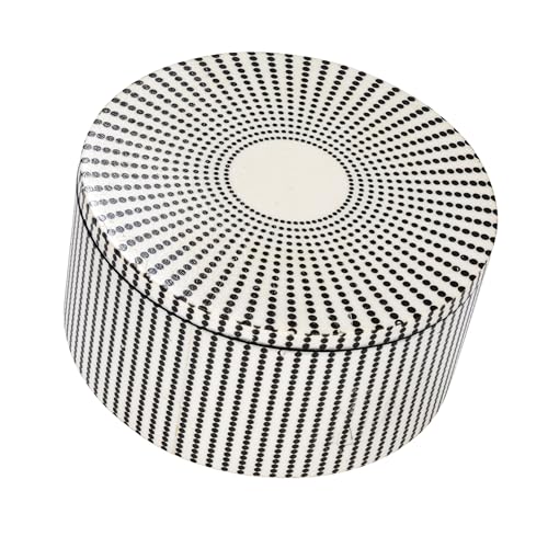 Creative Co-Op Round Resin and Reclaimed Wood Box, Black and White by Creative Co-Op - Used condition - US$25.25