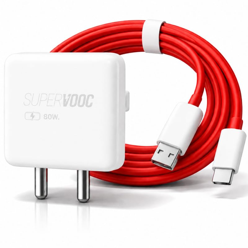 Image of 80W Charger USB Type C Data Sync Fast Charging Adapter for One Plus 13,13s,13r,12,12r,11,11r,10,10r,10t,10pro,9,9rt,9r,9pro,8,8t,7t,7pro,Nord 5,CE5,CE4,CE3,CE2lite,4,3,2,2T -JJ RED