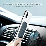 UGREEN Metal Plate for Magnetic Car Mount Cell Phone Magnet Holder with Strong Adhesive Sticker, 2 Round and 2 Rectangle Black