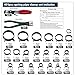Automotive spring hose clamps 6-38 mm, 401 pcs fuel coolant pipe clamp tools in 20 sizes, used to fix hose interfaces in automotive, marine, gardening, and industrial applications