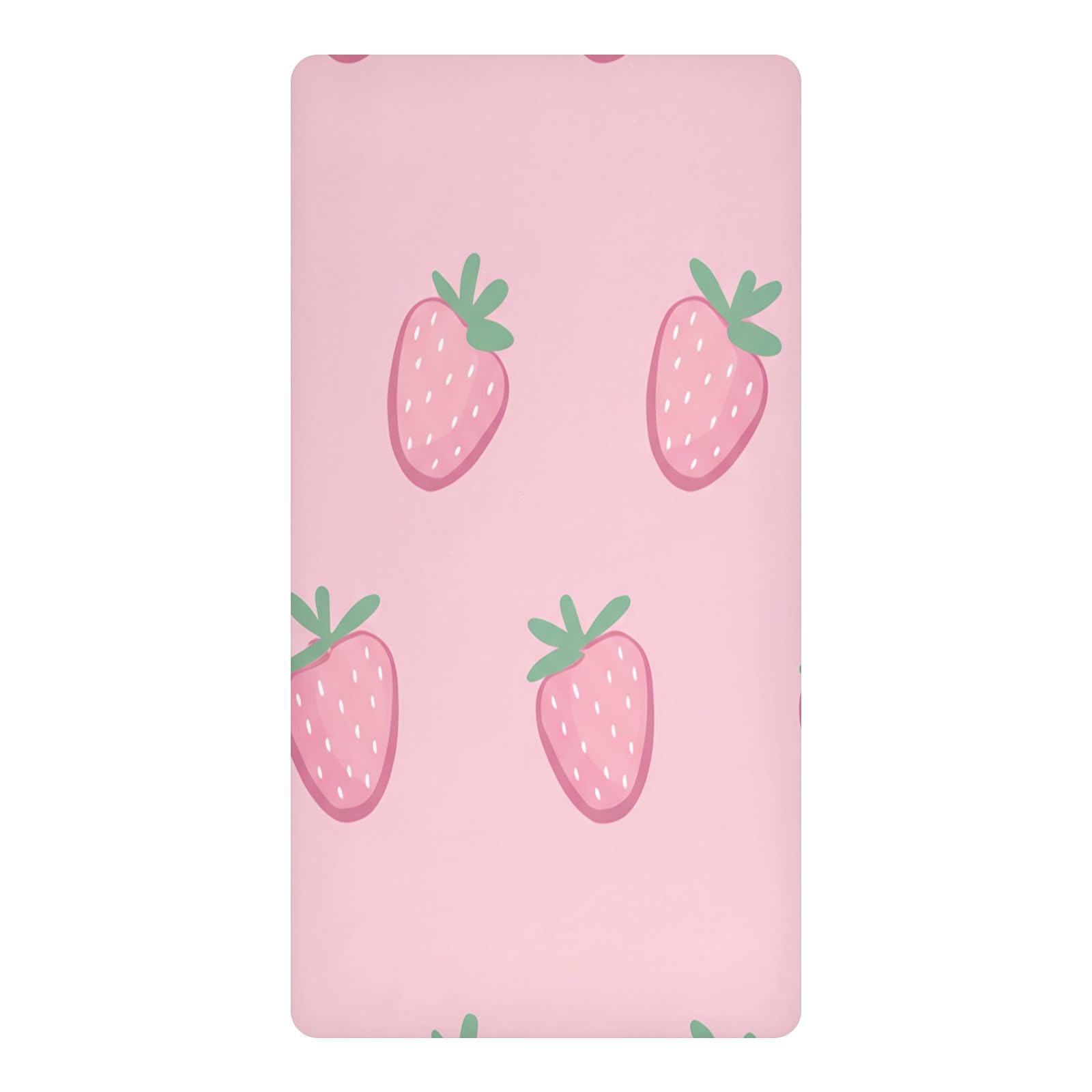 JiangGgen Strawberries Baby Crib Sheet Soft Breathable Playard Sheet-S