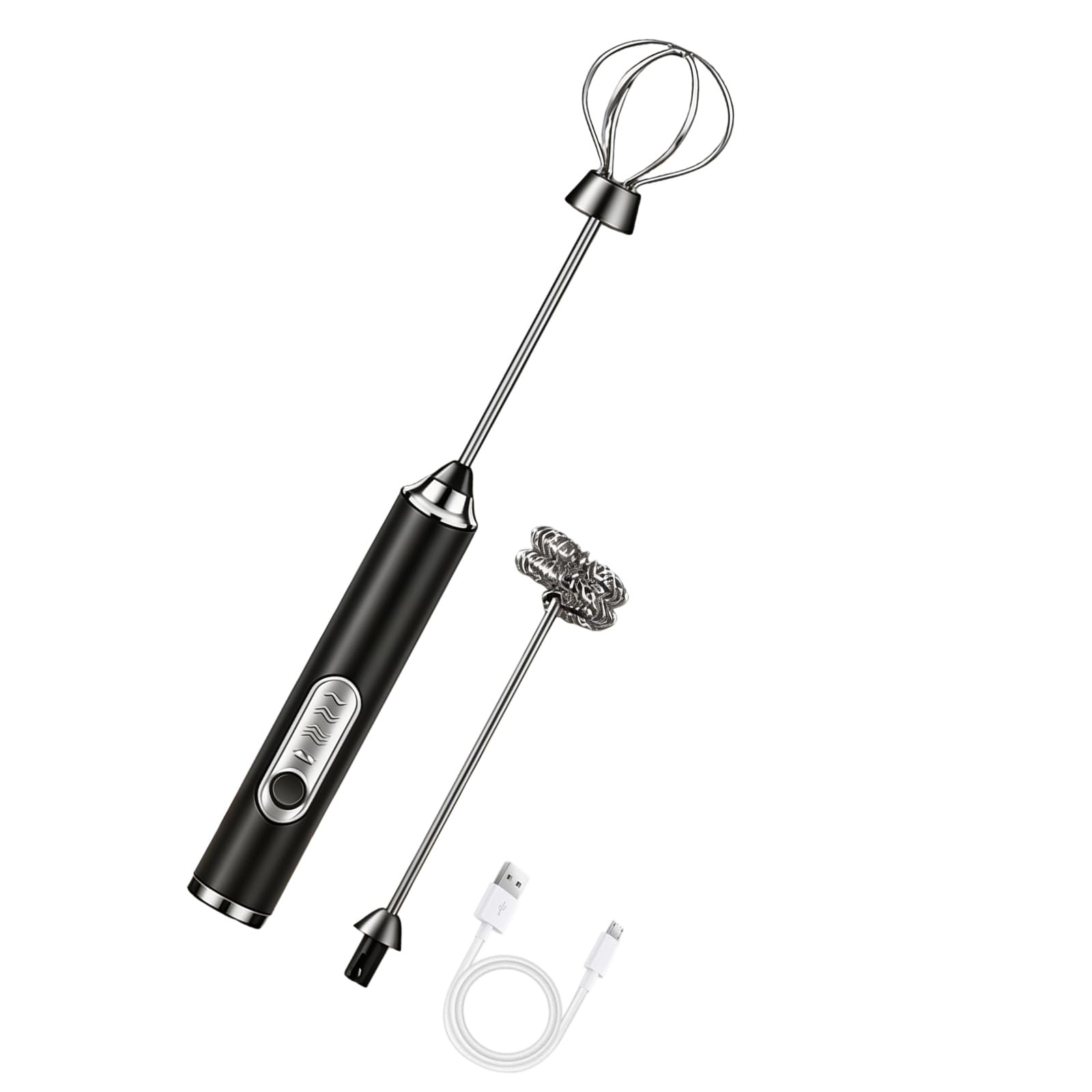 Oxxggkao Rechargeable Milk Frothing Wand with Detachable Whisk Head Automatic Stirring Function for Coffee Eggs Fast Whisking Electric Whip